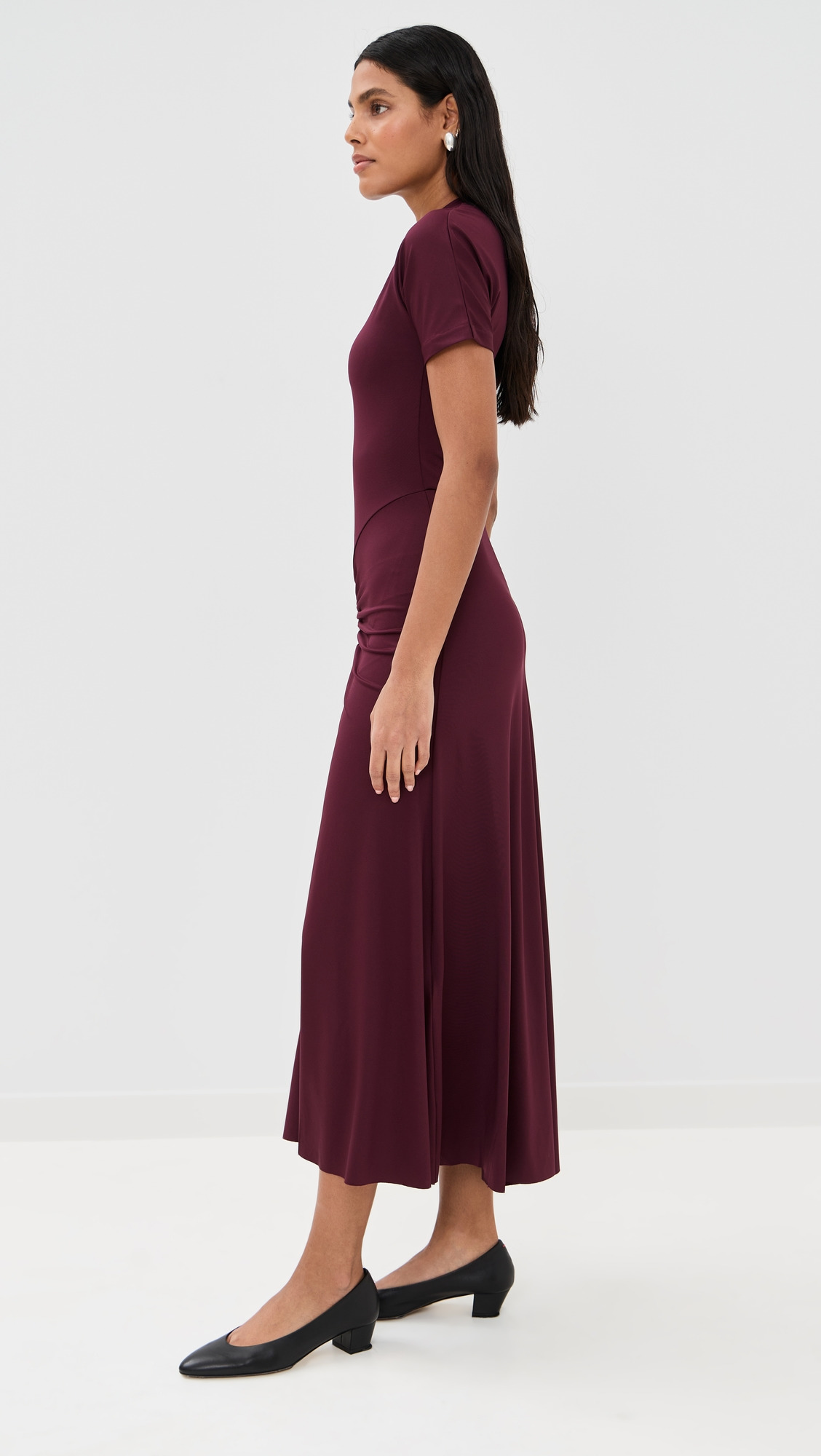 Gathered Waist T-Shirt Midi Dress - 3