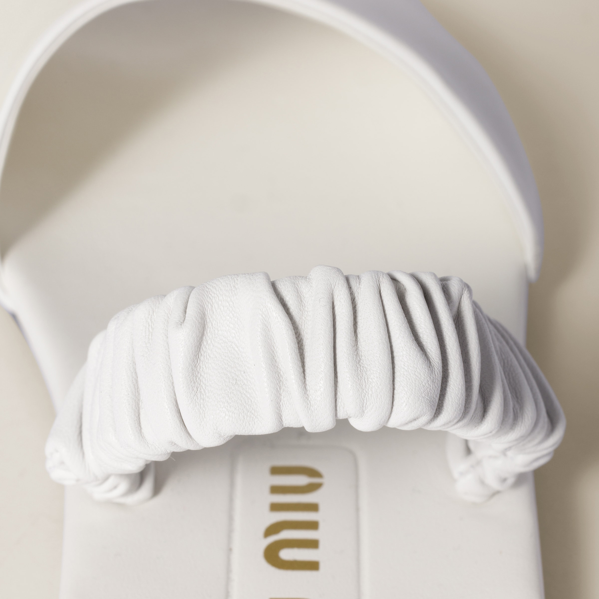 Ruches nappa leather sandals - 3