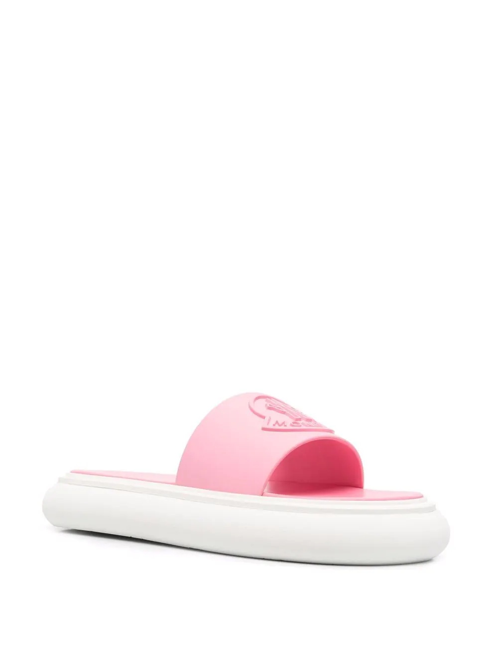 debossed-logo leather slides - 2