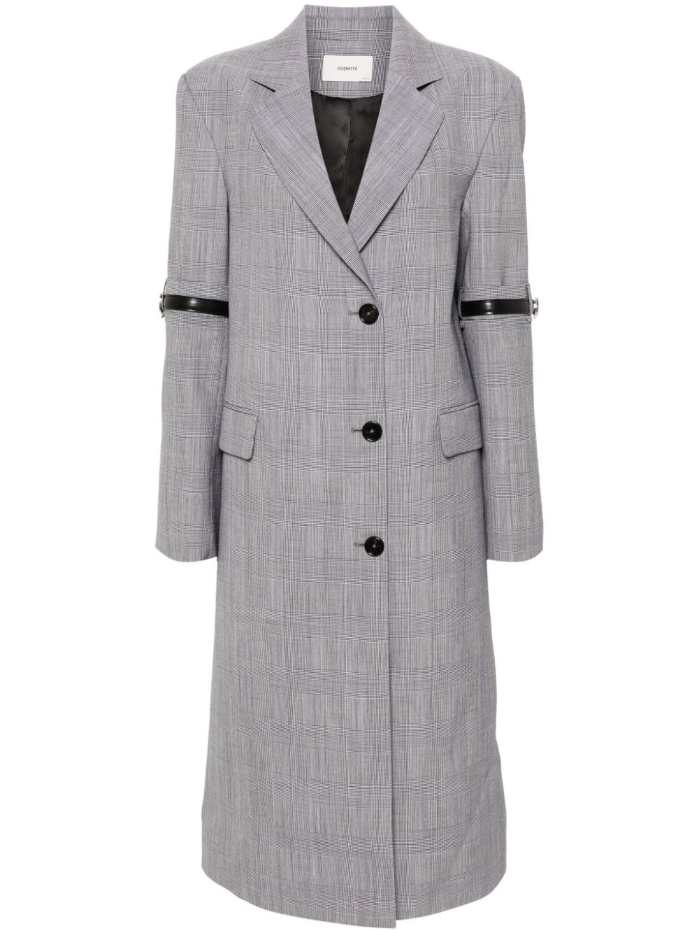 checked midi coat - 1