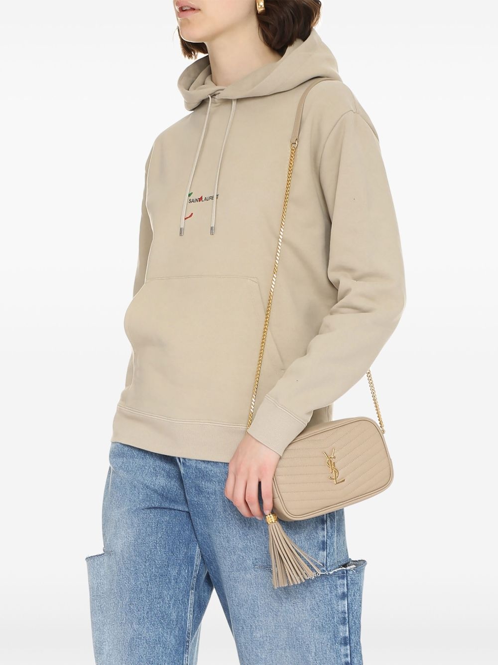 logo-print long-sleeved hoodie - 2