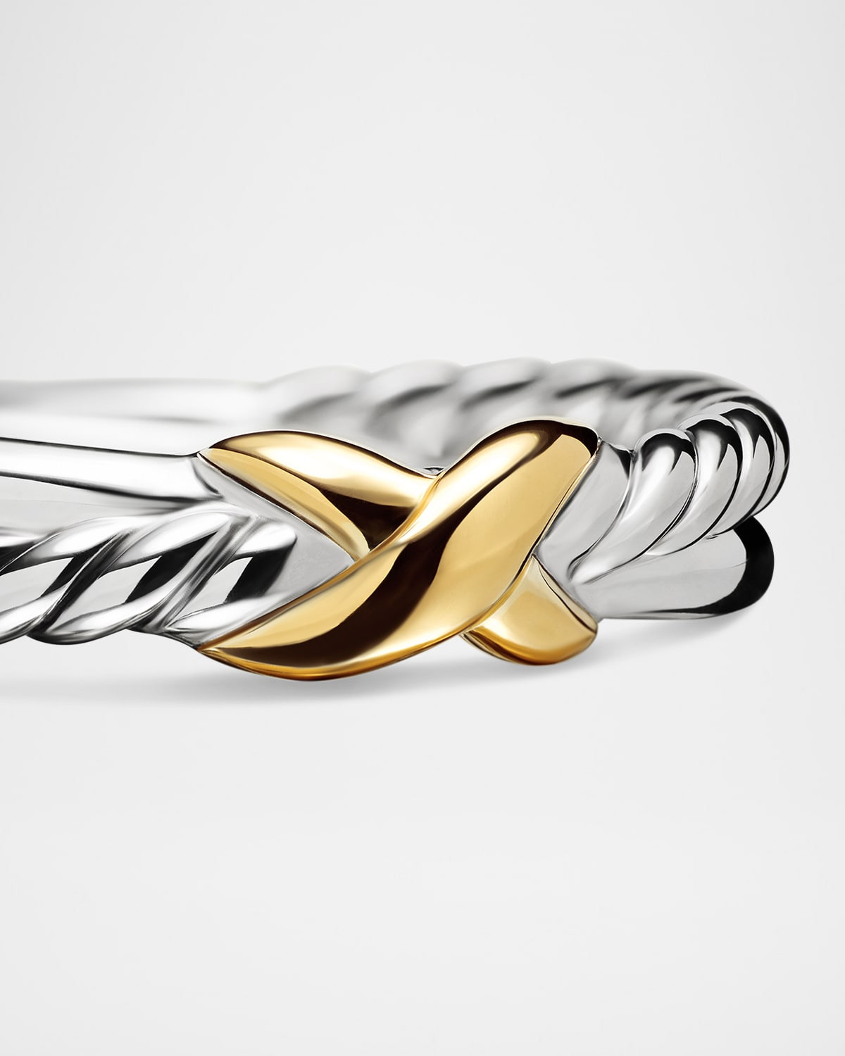 Petite X Ring in Silver with 18K Gold, 4mm - 4