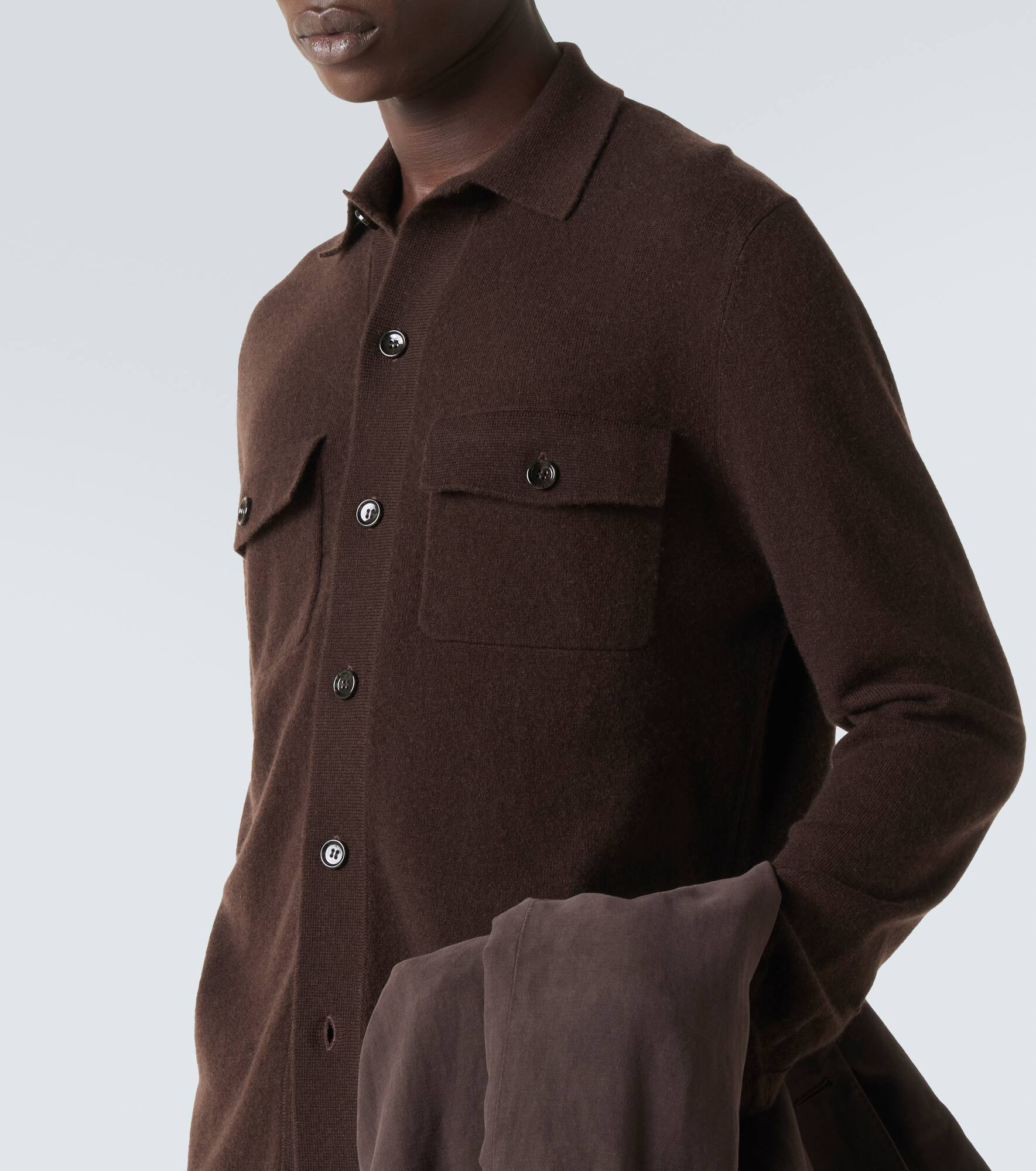 Wool and cashmere overshirt - 6