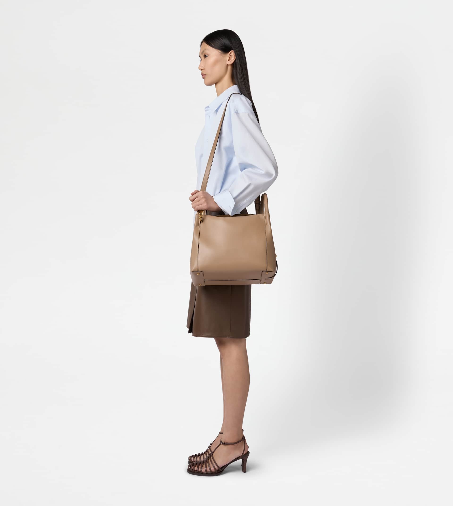 SATCHEL IN LEATHER SMALL - BEIGE - 10