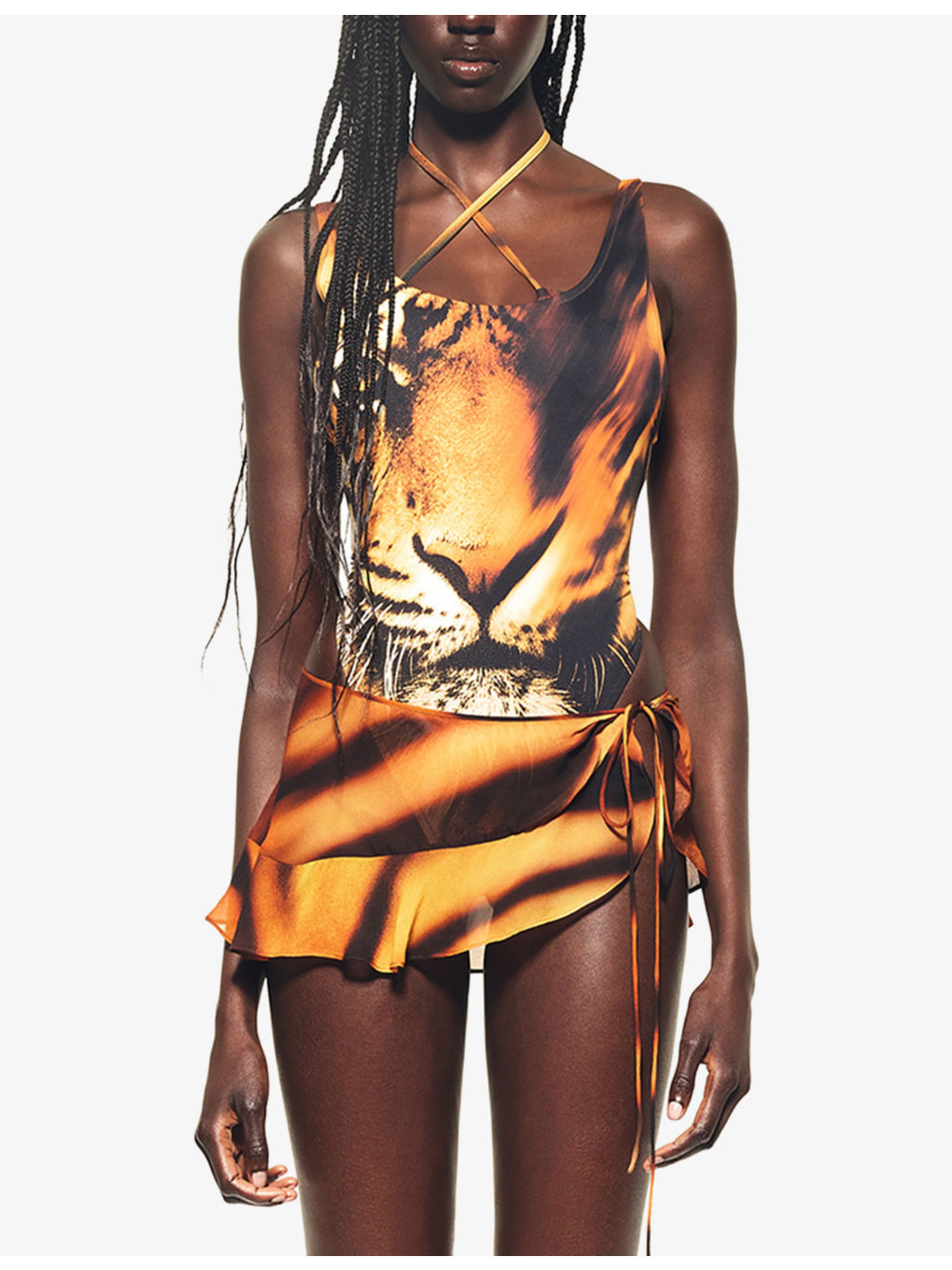 SKIMS x Cavalli Graphic-Print Stretch-Woven Mini Skirt - 5