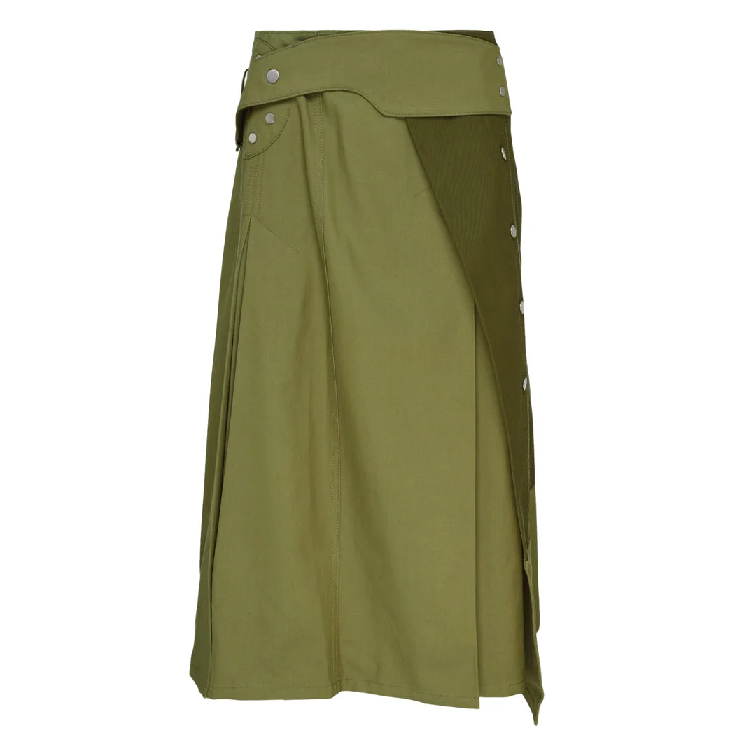 Belted Wrap Utility Skirt - 1