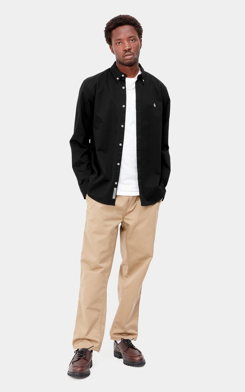 L/S MADISON SHIRT BLACK/WAX - 4