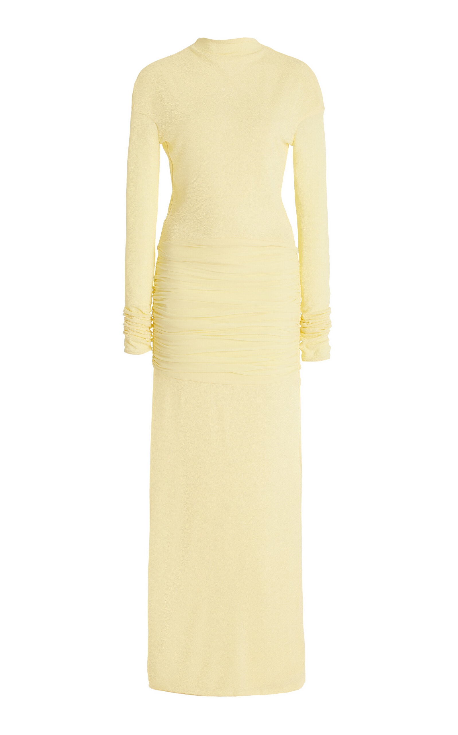 Ruched-Waist Jersey Maxi Dress yellow - 1