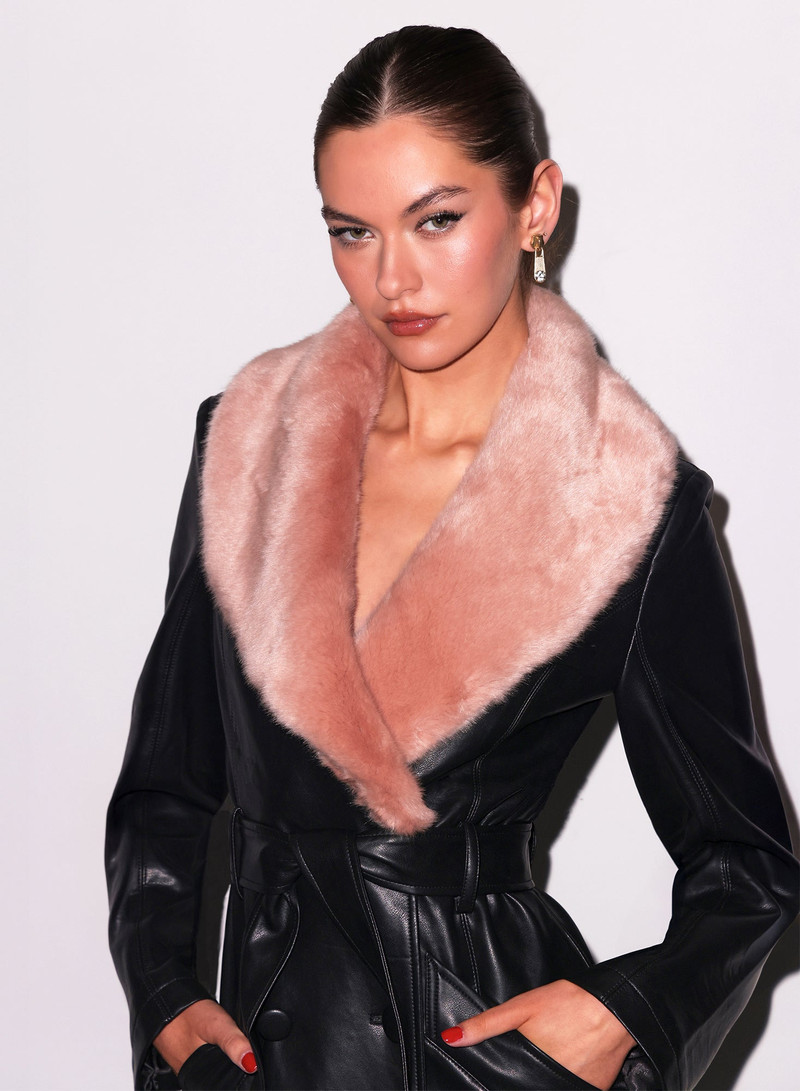Vegan Leather & Fur Coat 4