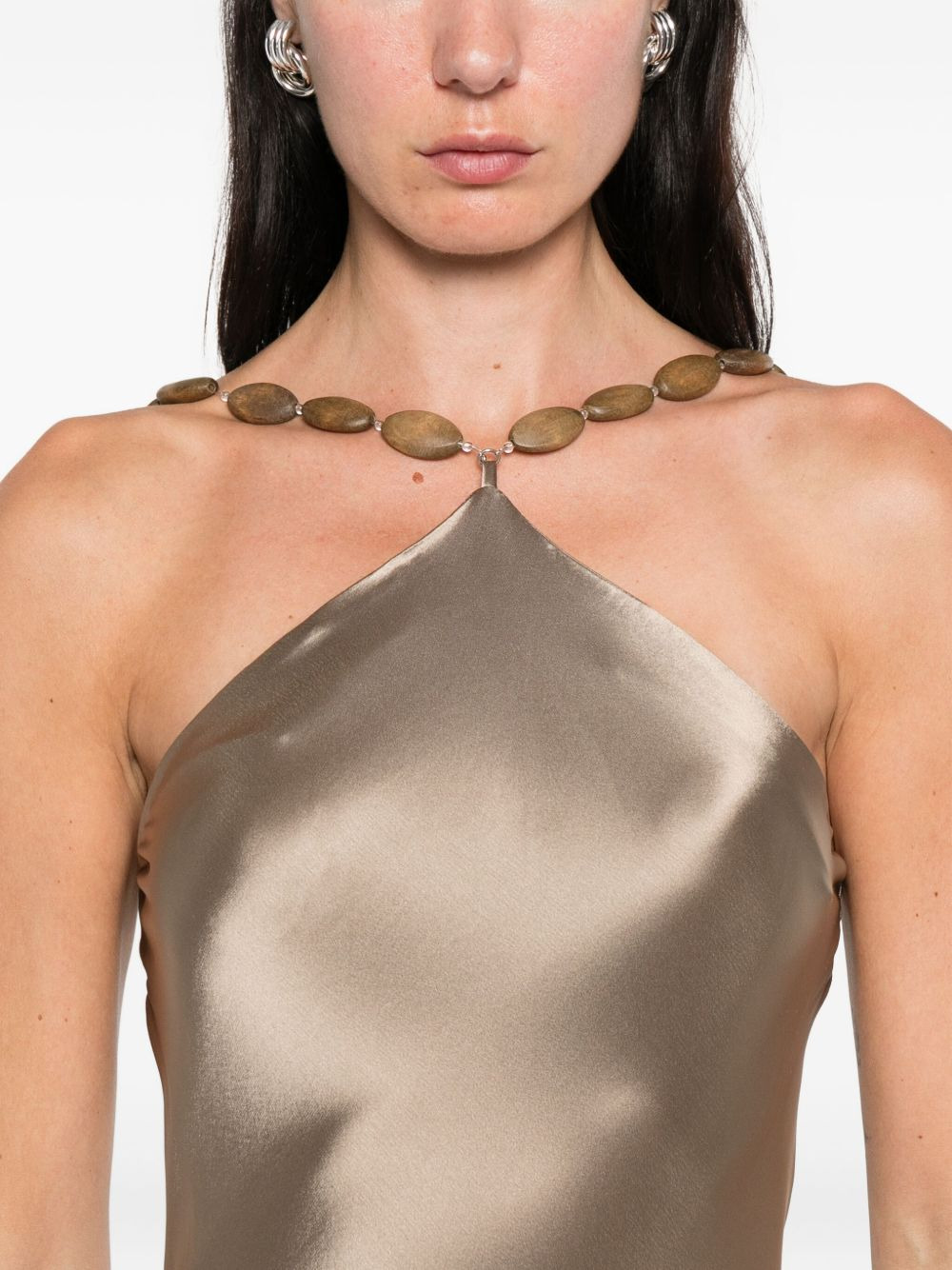 bead-embellished slip maxi dress - 5