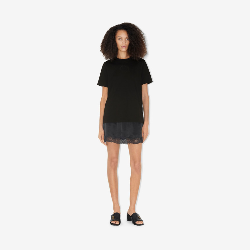 Burberry Embroidered Oak Leaf Crest Cotton T-shirt outlook
