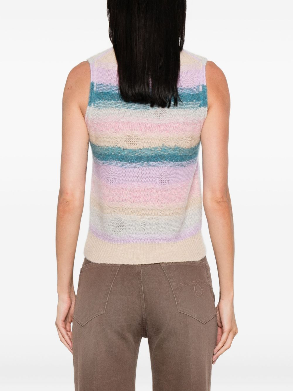 striped sleeveless top - 4