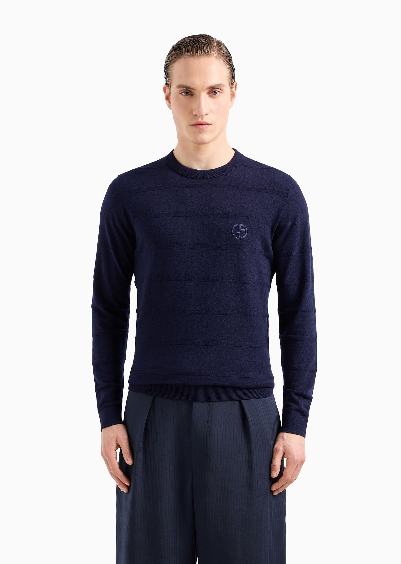 ASV links-stitch crew-neck jumper in virgin wool blend - 2