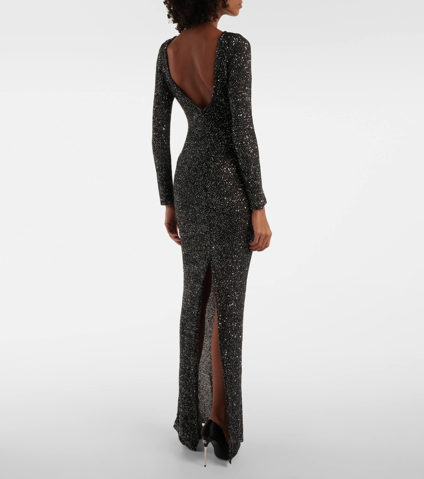 Sequined open-back gown - 3