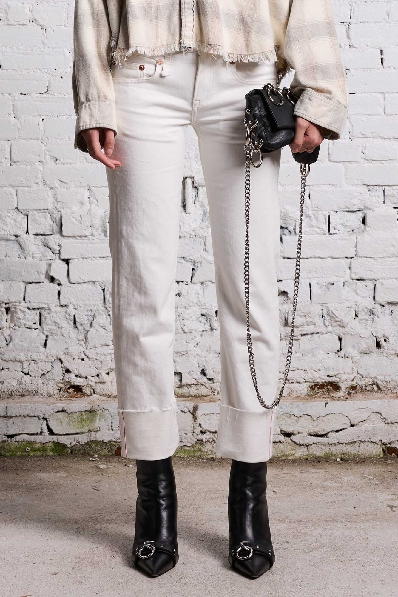 CUFFED BOY STRAIGHT - SUTTON SELVEDGE WHITE - 4