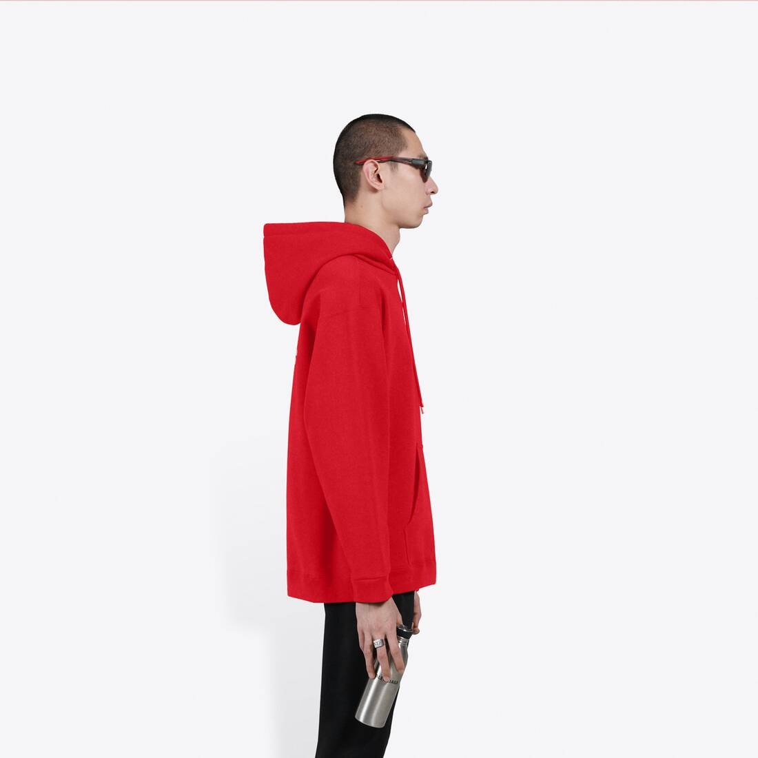 Men's Balenciaga Hoodie Medium Fit  in Red/white - 4