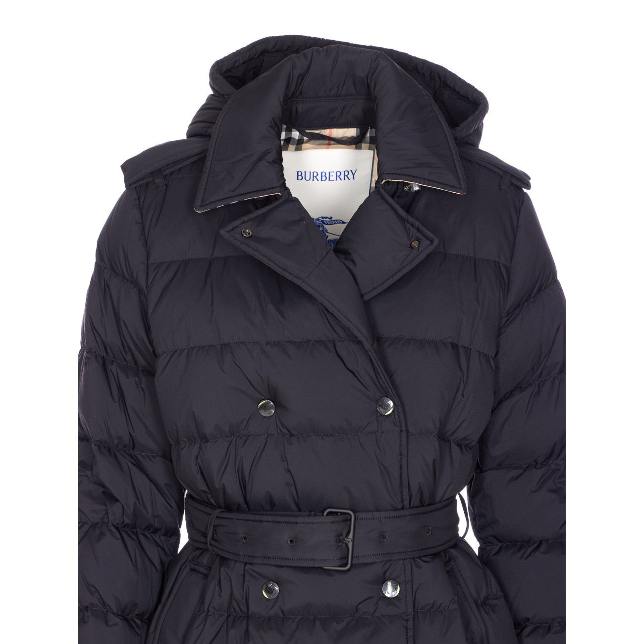 Burberry Women Hooded Puffer Mid Down Jacket - 4
