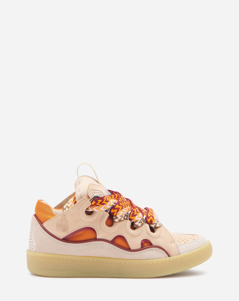 LEATHER CURB SNEAKERS - 1