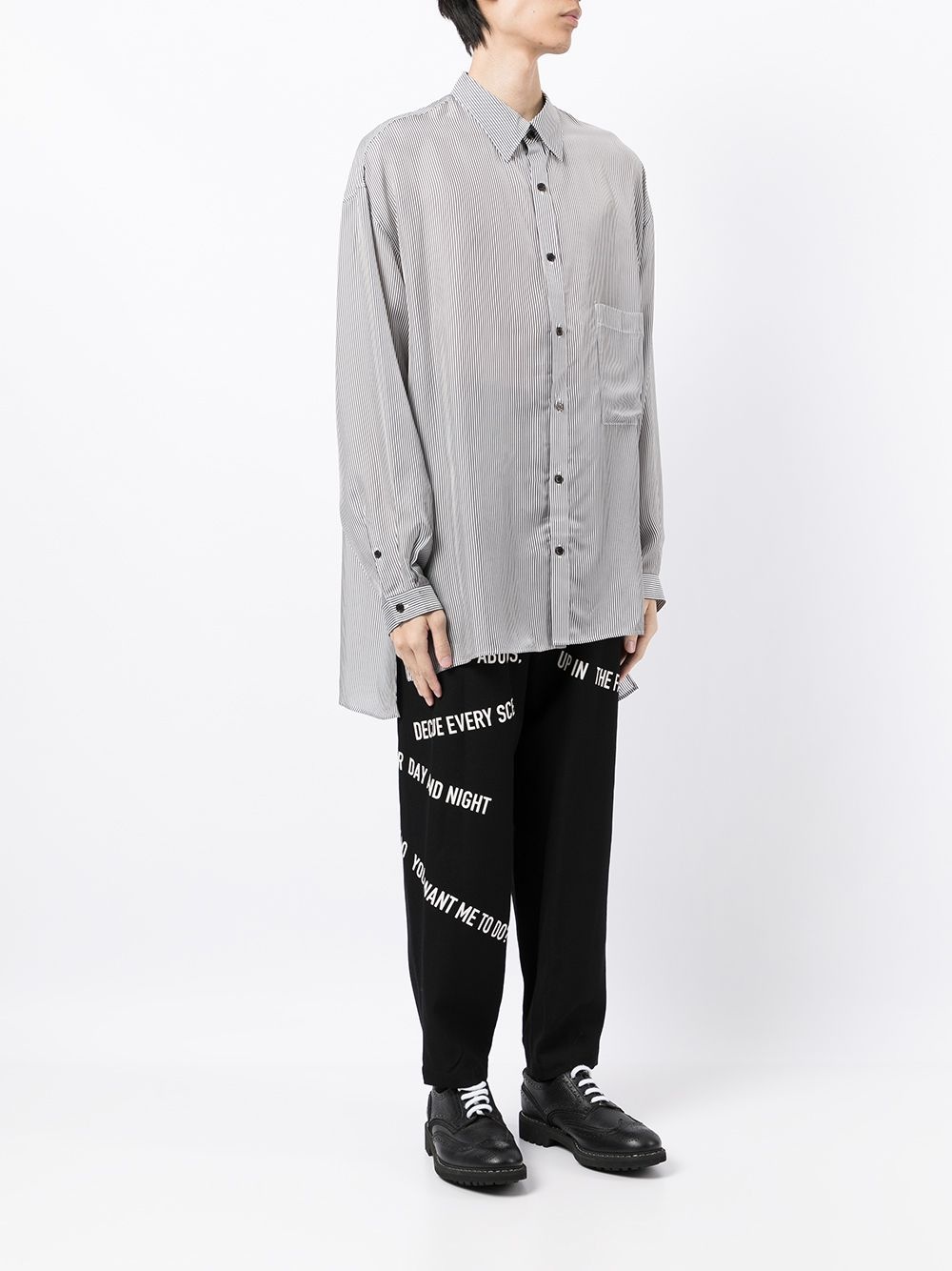 stripe-print oversize long-sleeve shirt - 3