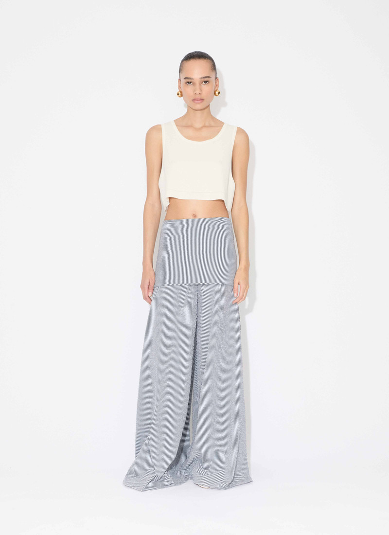 STRIPED SEERSUCKER COTTON BUSTIER JUMPSUIT 2