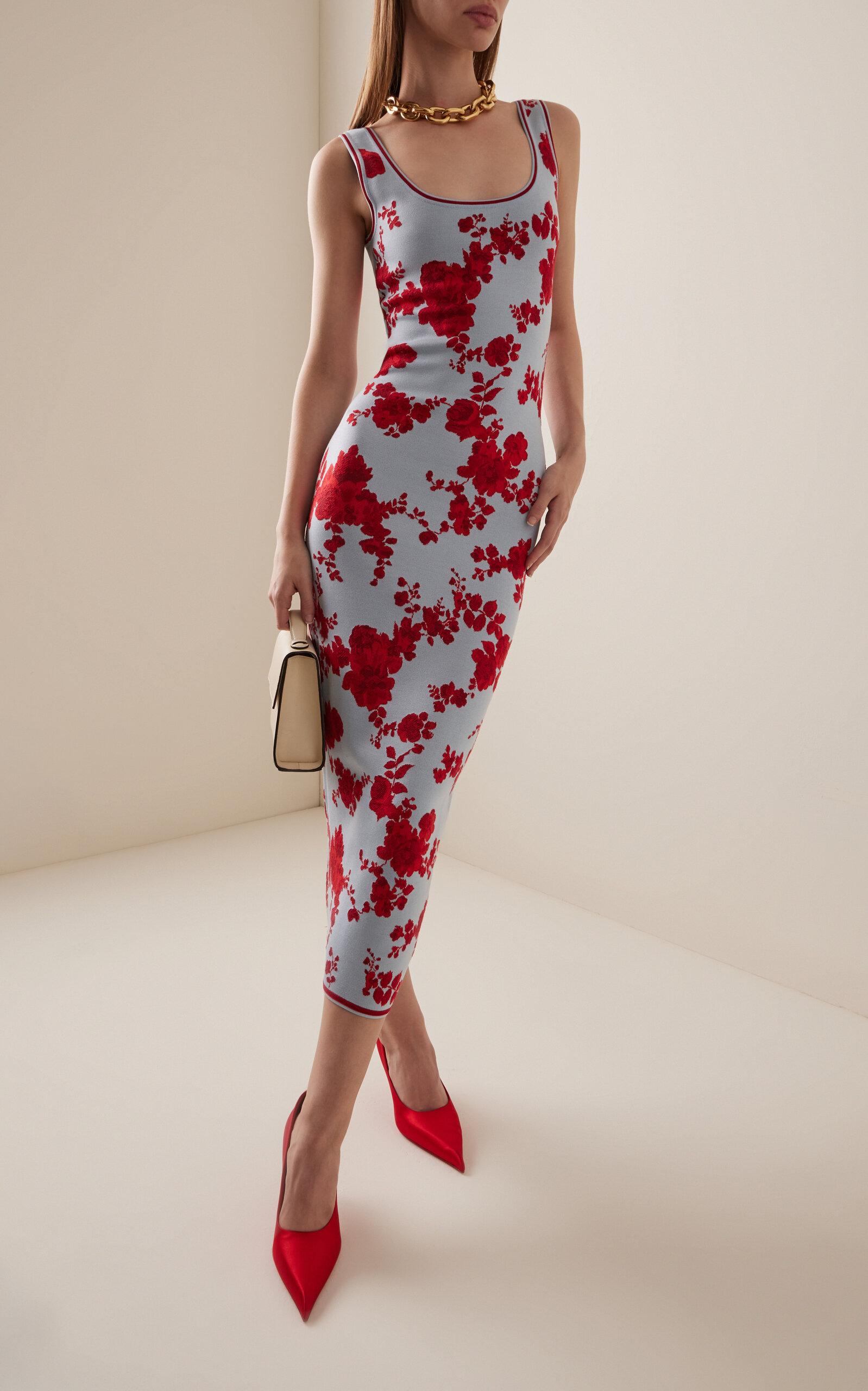 Knit Silk Jacquard Midi Dress multi - 2
