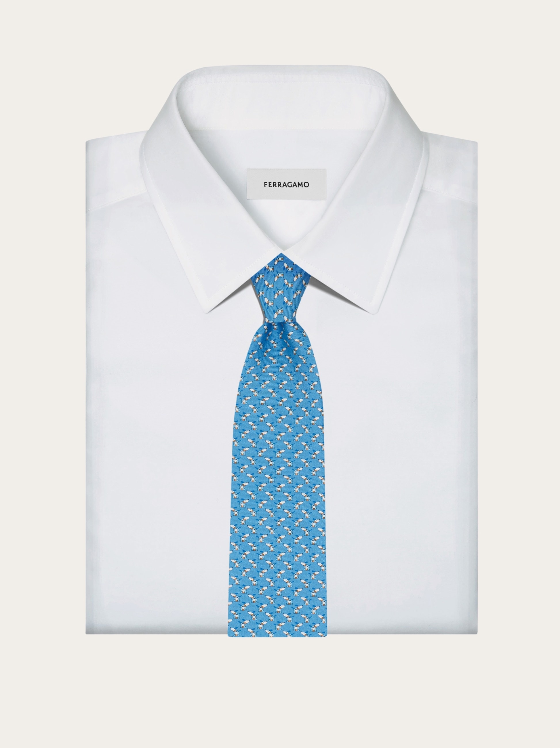 Printed silk tie with dogs and Gancios - 4