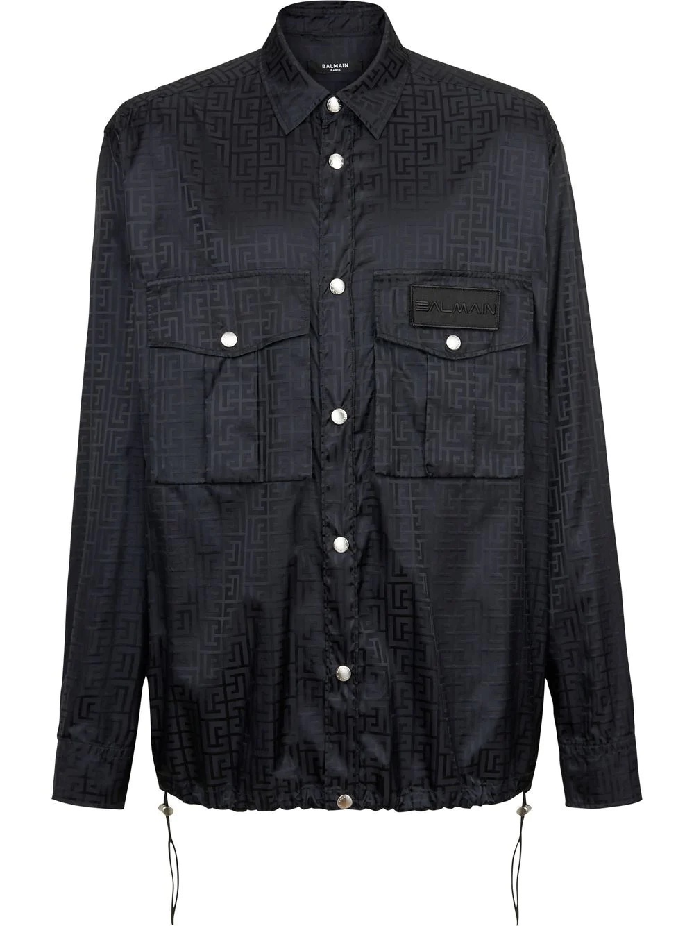 monogram button-up over shirt - 1