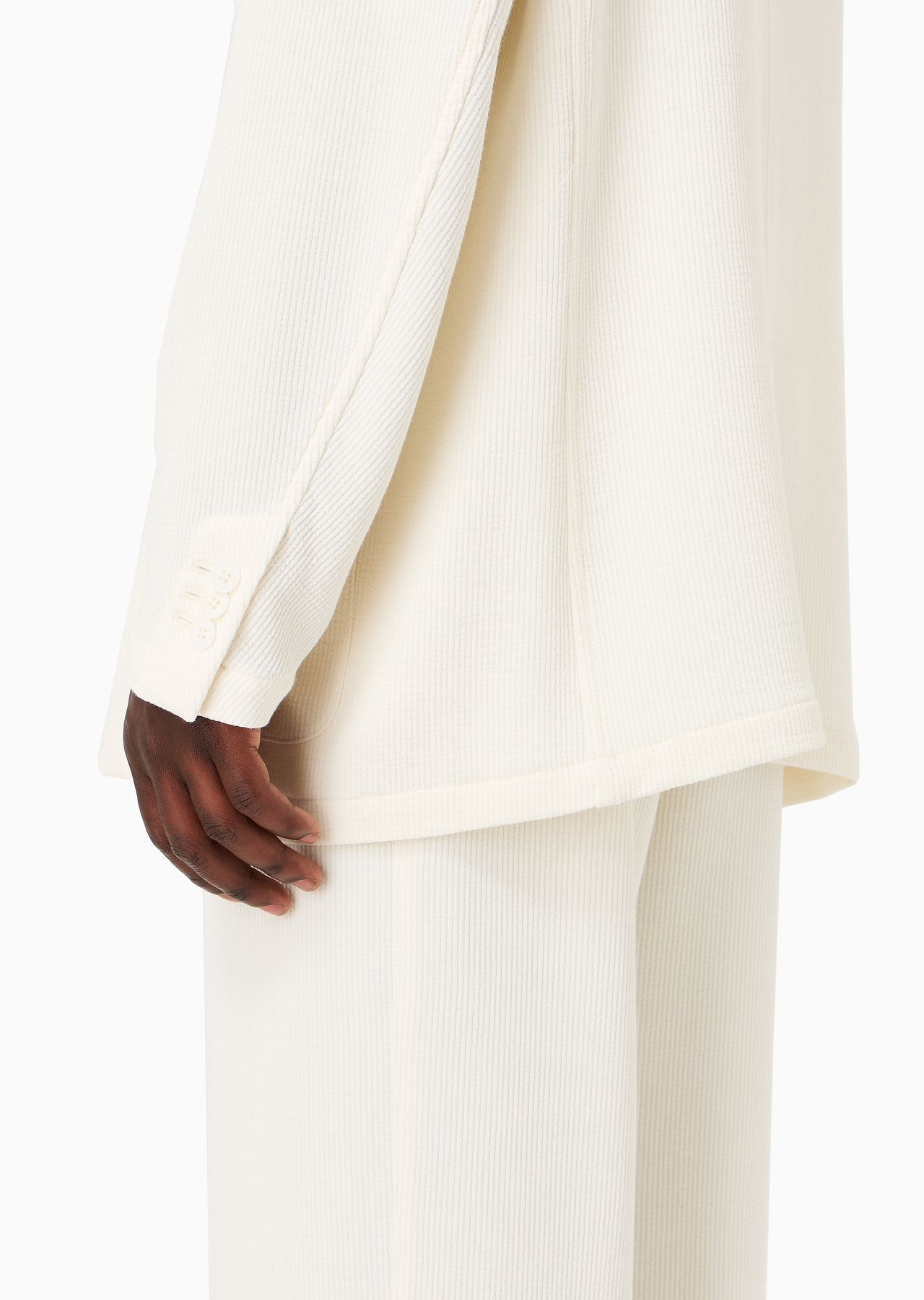 Single-breasted jacket in a wool and viscose canneté - 6