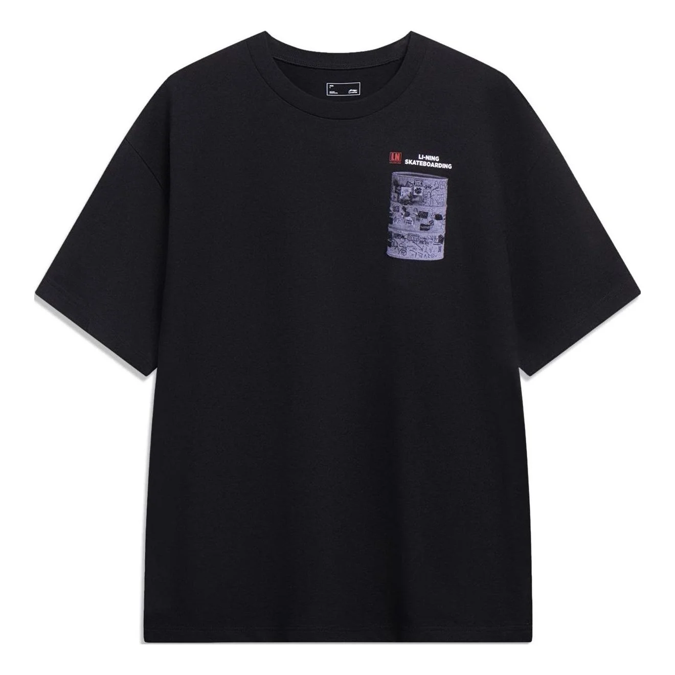 Li-Ning Skateboarding Graphic T-shirt 'Black' AHST071-1 - 1