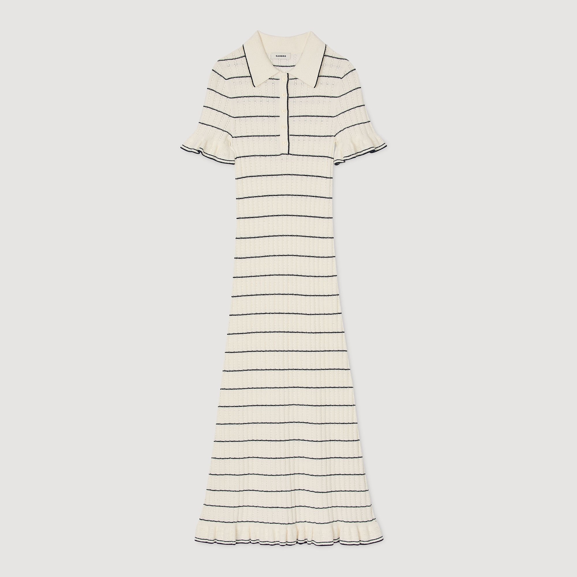 KNITTED MAXI DRESS WITH POLO NECK - 6