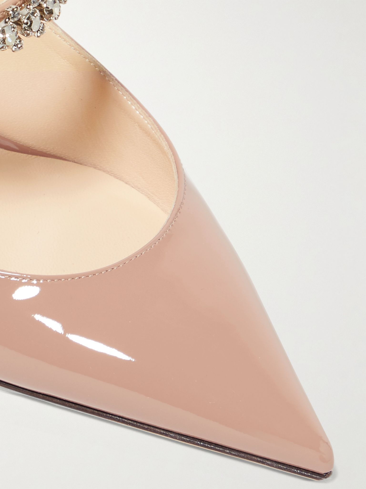 Bing 100 crystal-embellished patent-leather mules Antique rose - 4