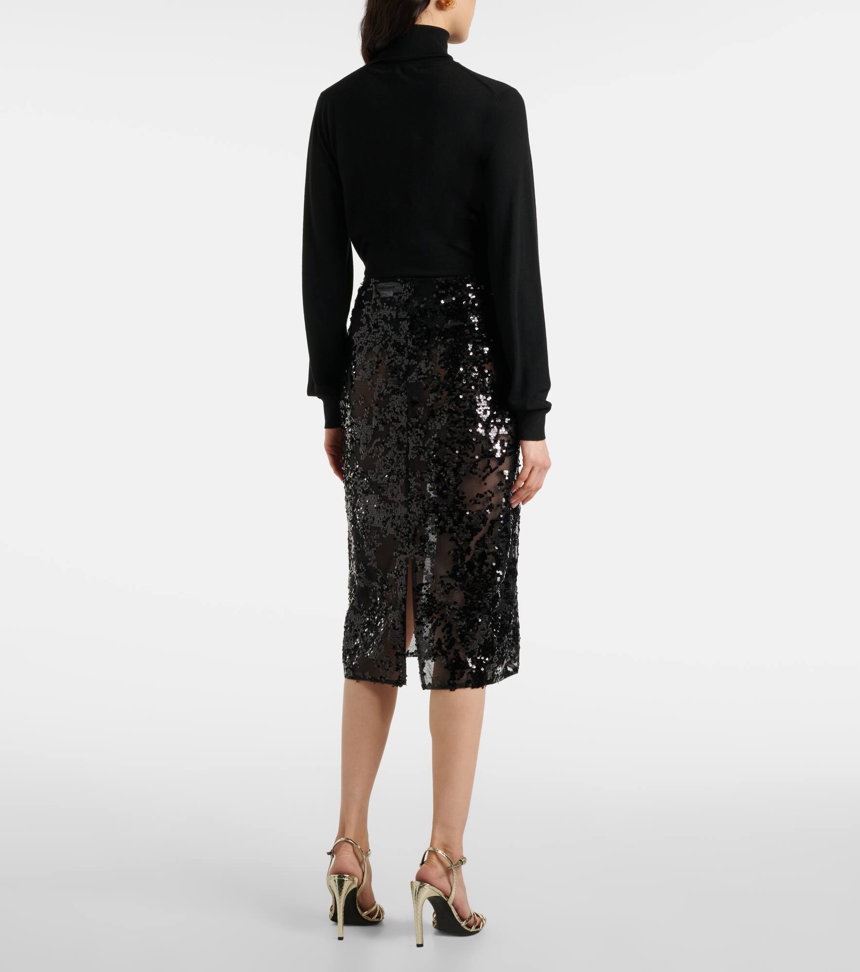 Sequined floral midi skirt - 3