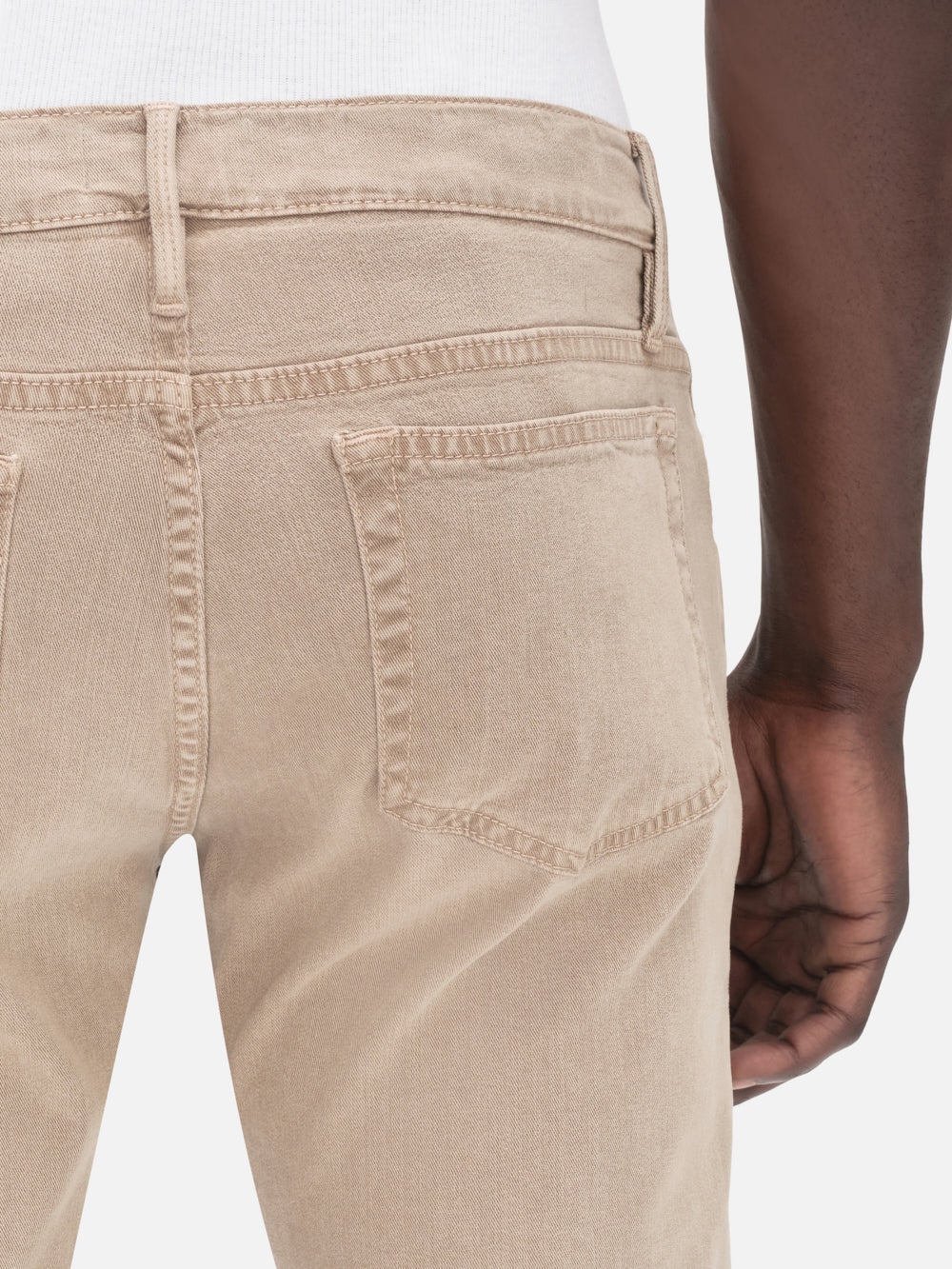 L'Homme Slim Brushed Twill in Stone Beige - 5