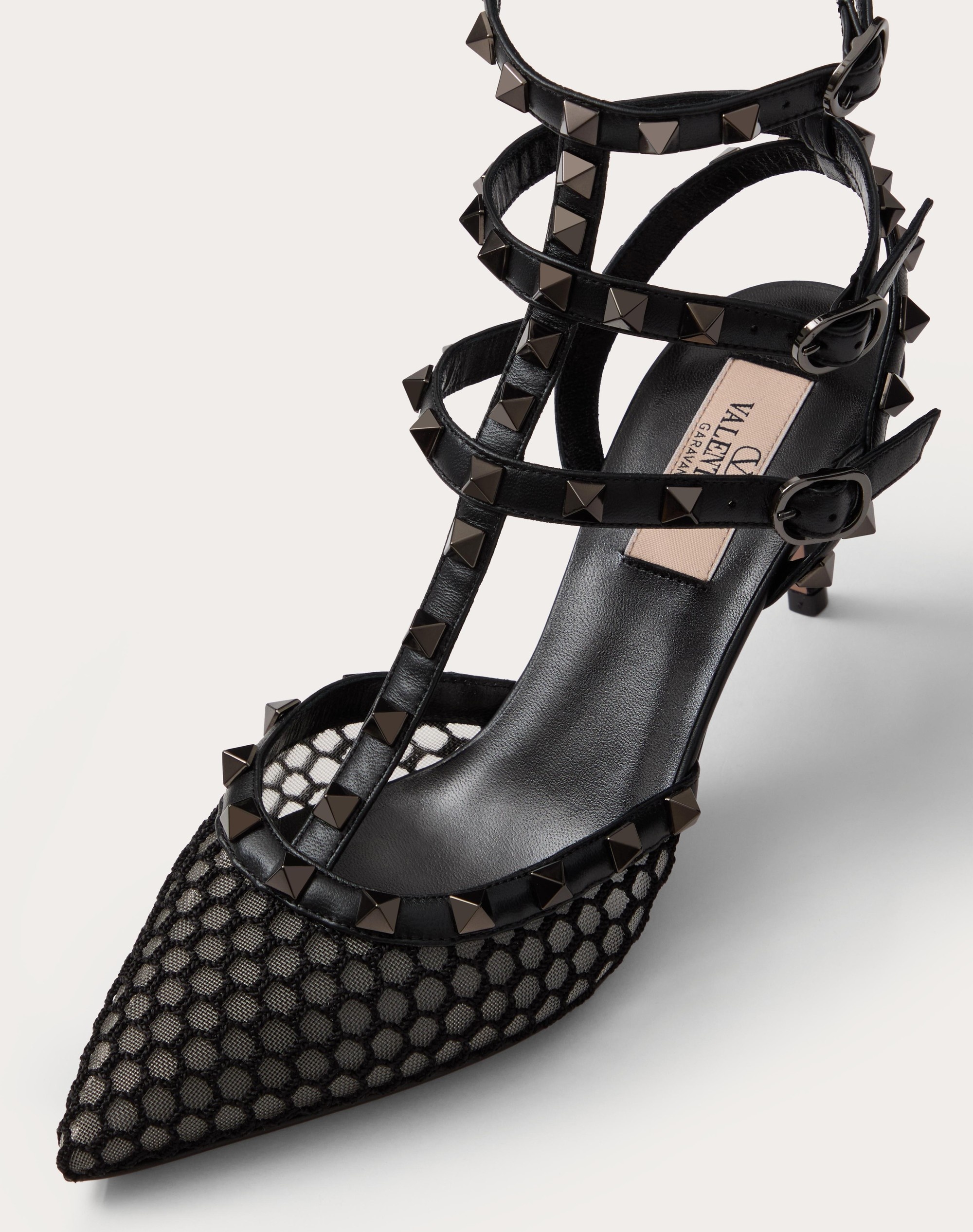 ROCKSTUD MESH PUMP WITH STRAPS AND STUDS 65MM - 4