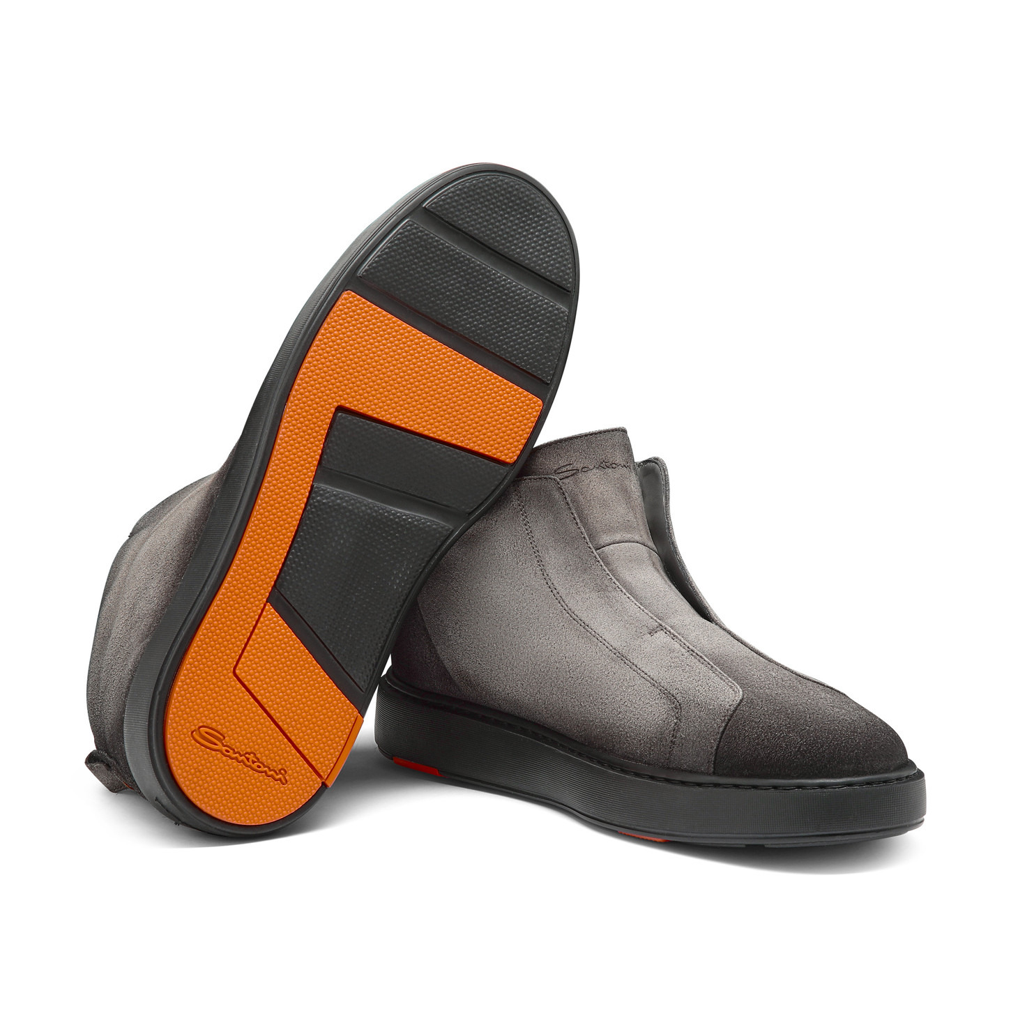 Men's grey suede slip-on sneaker - 4