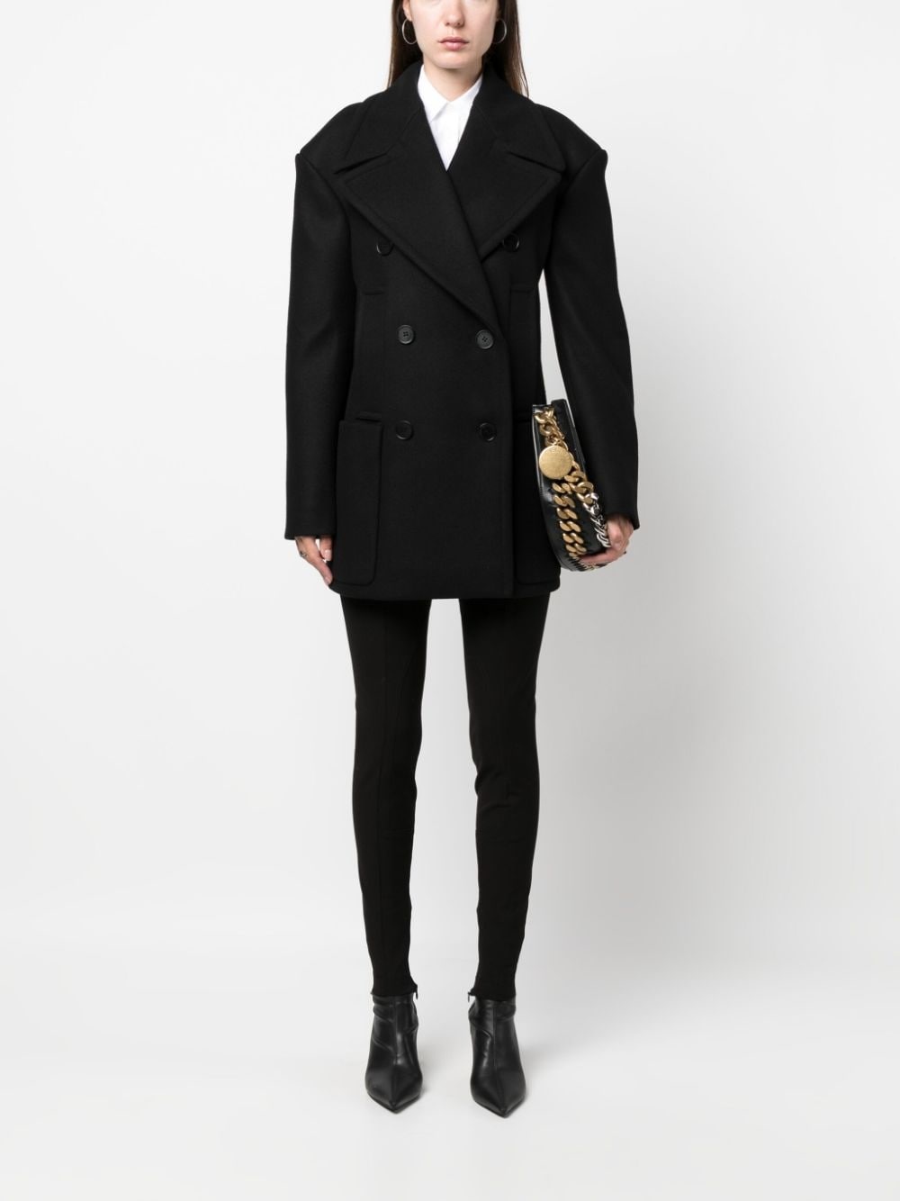 wool double-breasted coat - 2