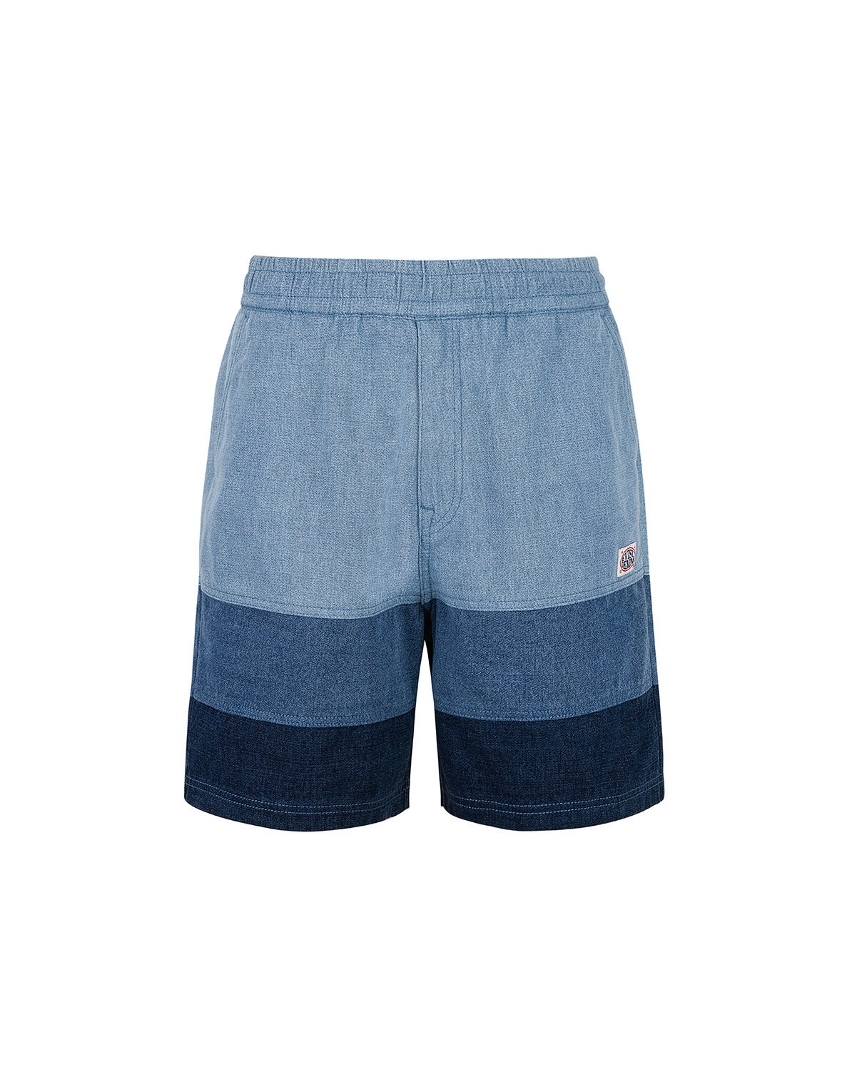 Panel Design Regular Fit Denim Shorts - 9