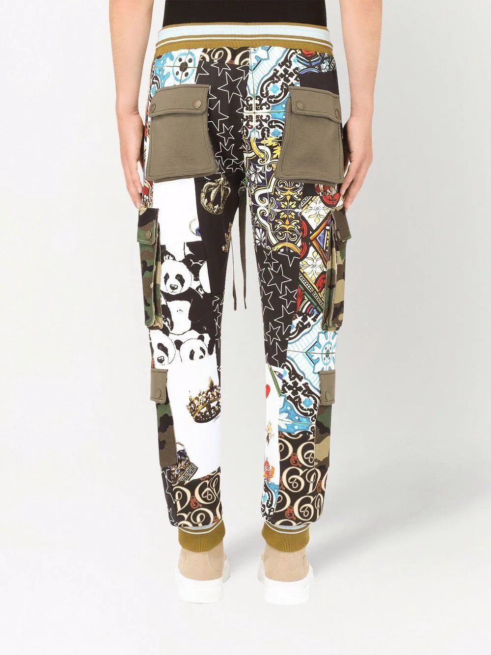 patchwork graphic-print track pants - 4