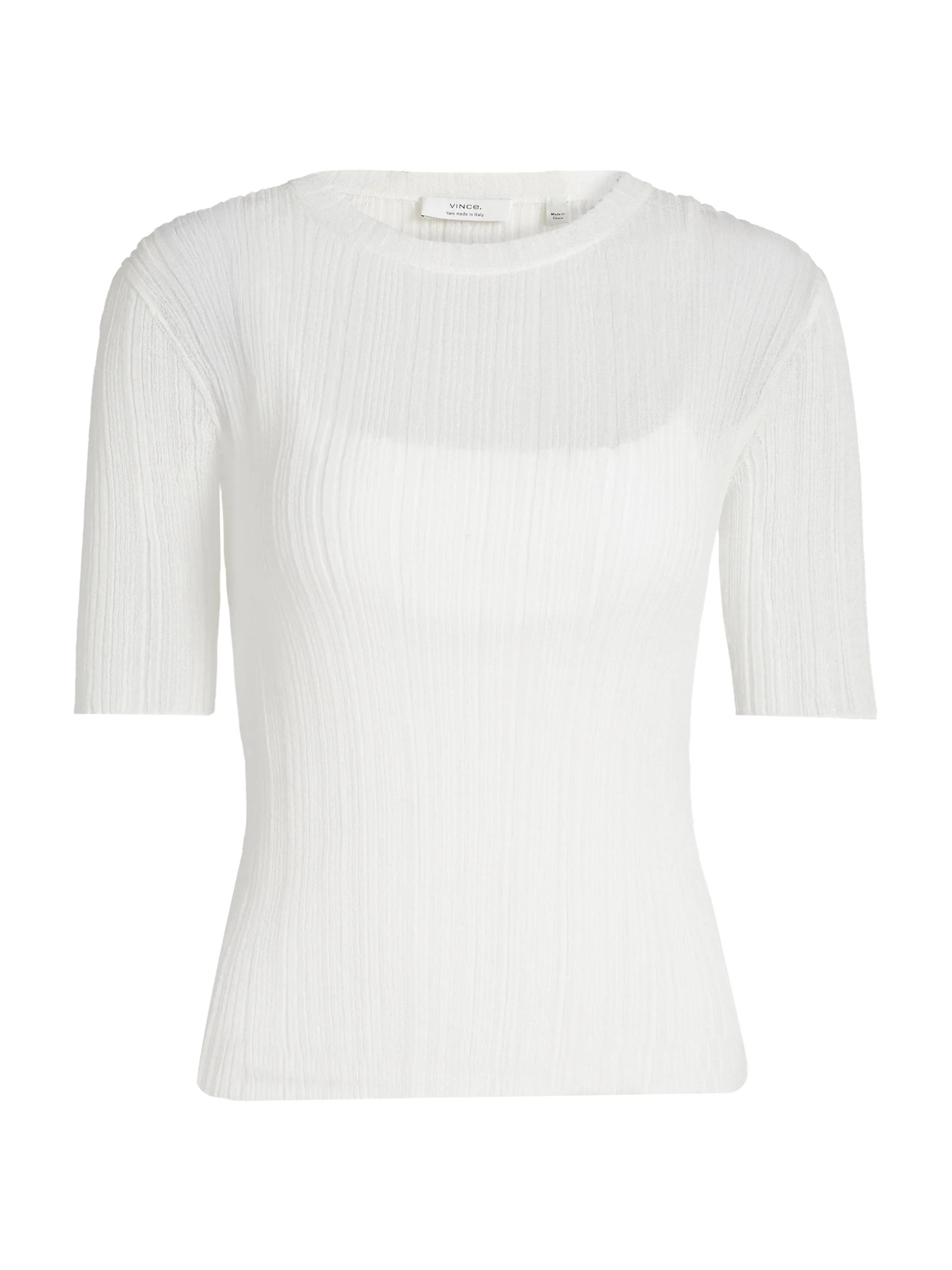 Women's Double Layer Rib-Knit Top - Optic White - 1