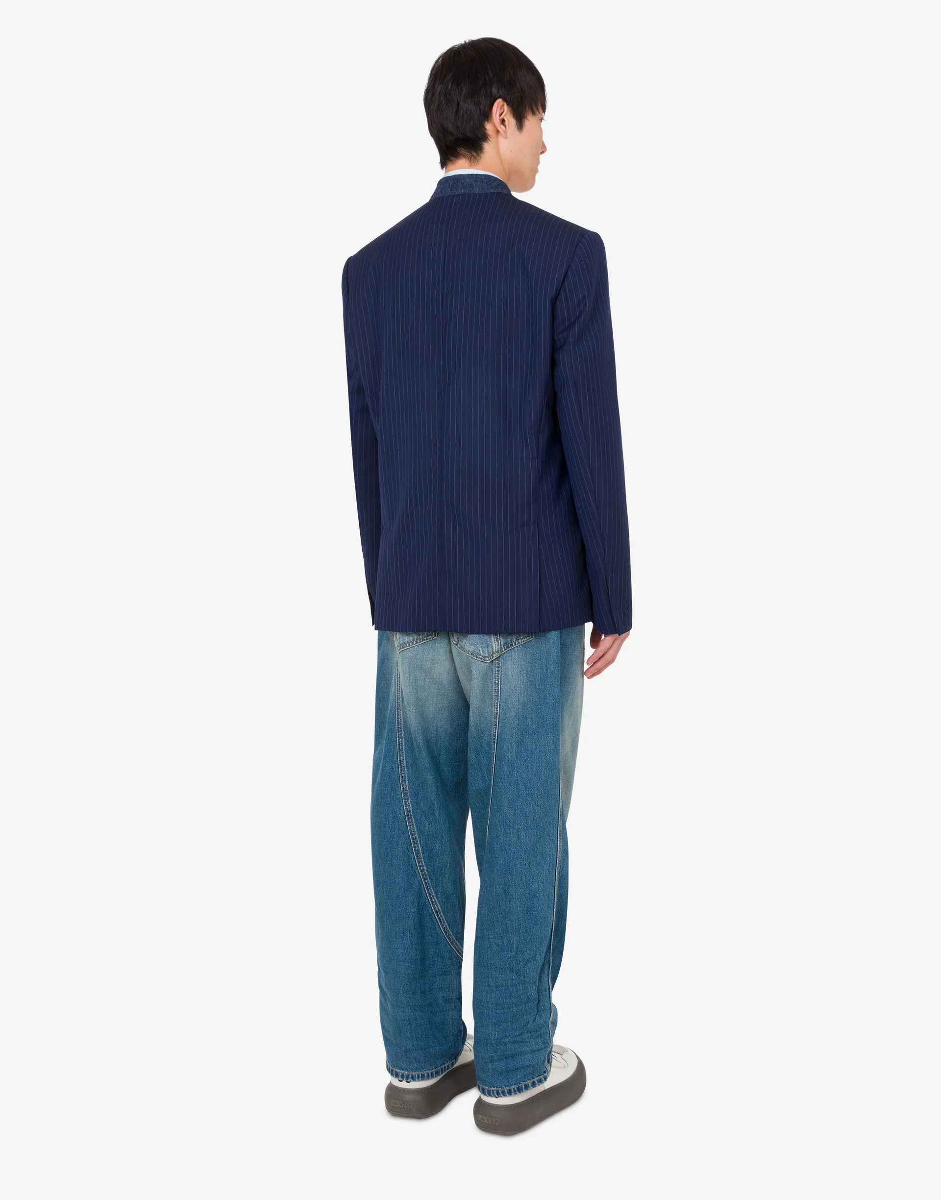 YARN-DYED PINSTRIPED WOOL JACKET - 1