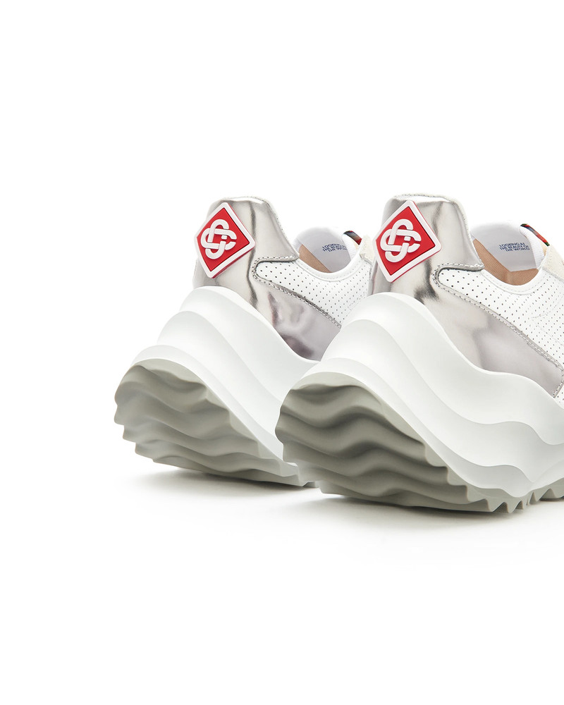 Womens Atlantis White & Chrome Sneaker | Casablanca Paris 10