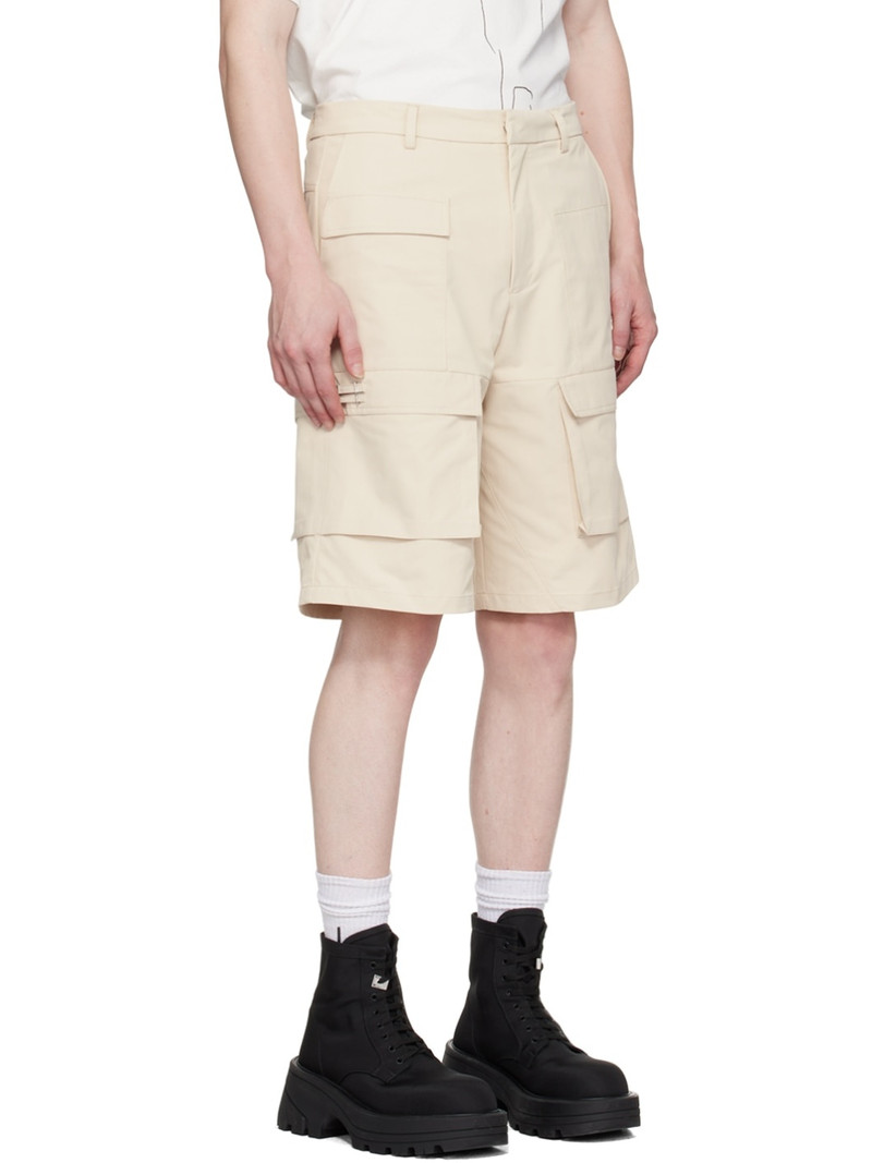 Beige Cellulae Cargo Shorts 2