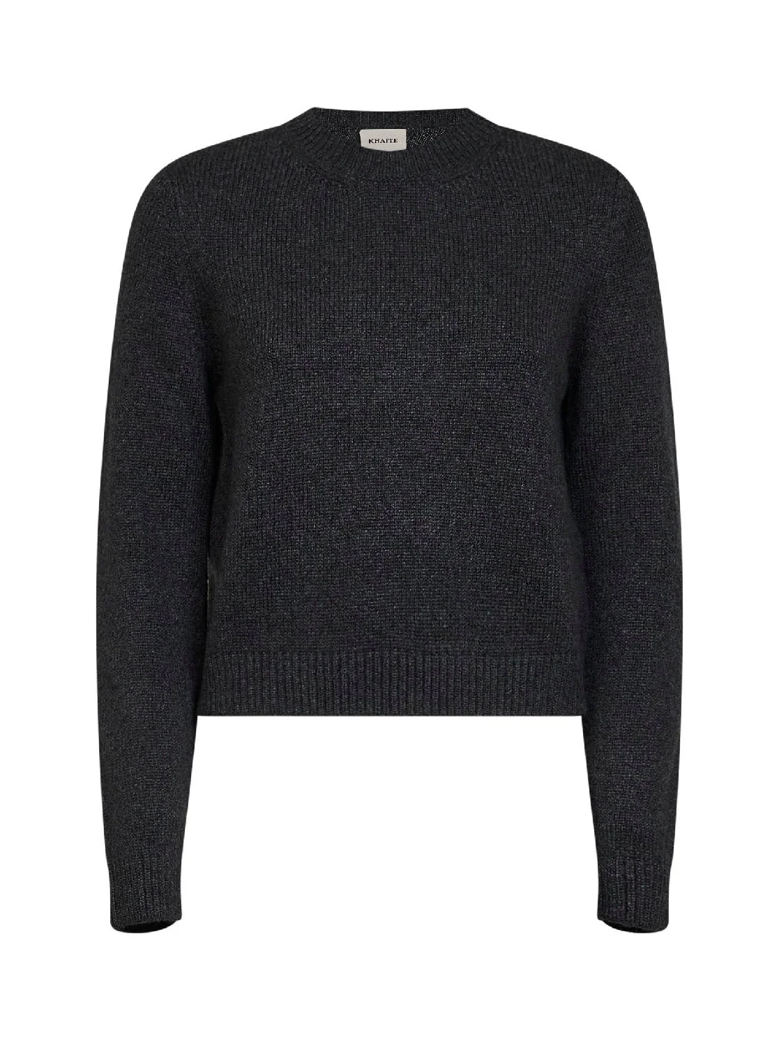 Charcoal jersey-stitch cashmere Leta sweater - 1