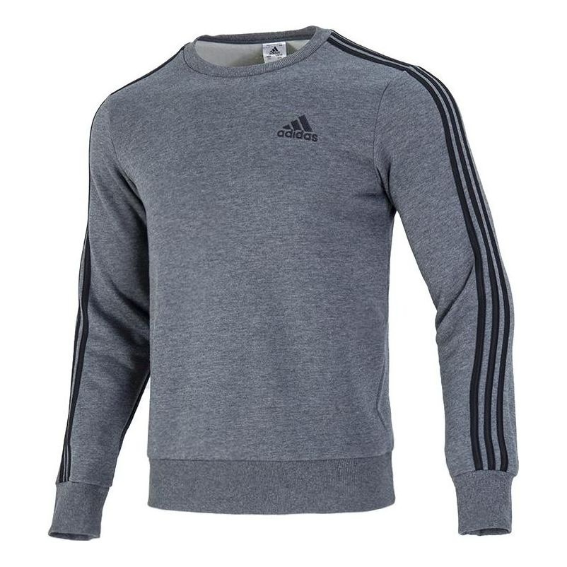 Men's adidas Pullover Round Neck Printing Long Sleeves Gray H12166 - 1