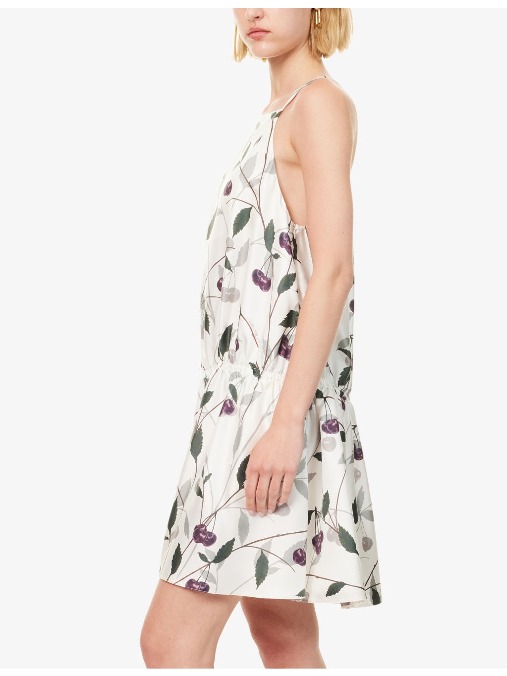 High Summer Cherry-Print Silk Mini Dress - 3
