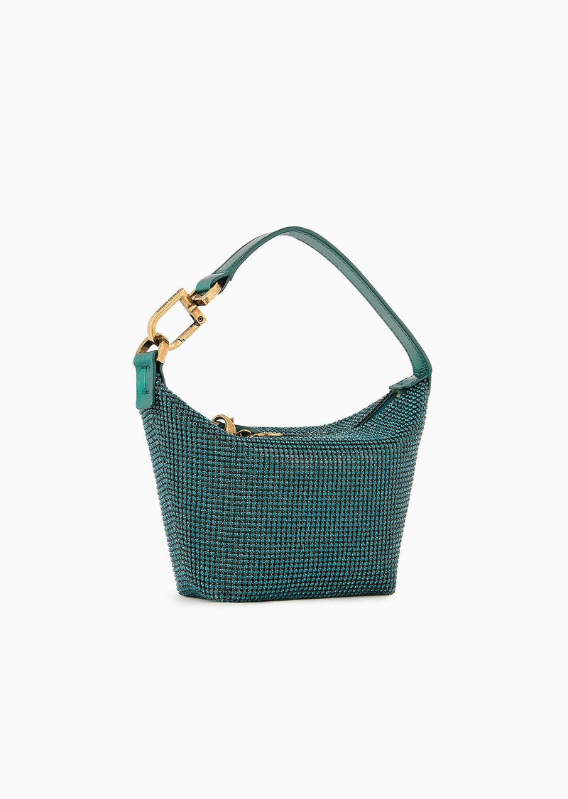 GIORGIO ARMANI La Prima Soft mini handbag in metallic knit with rhinestones outlook