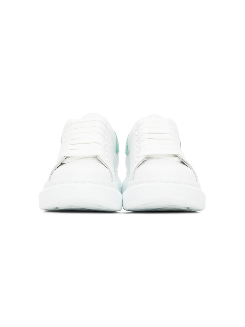 Alexander McQueen SSENSE Exclusive White & Green Oversized Sneakers outlook