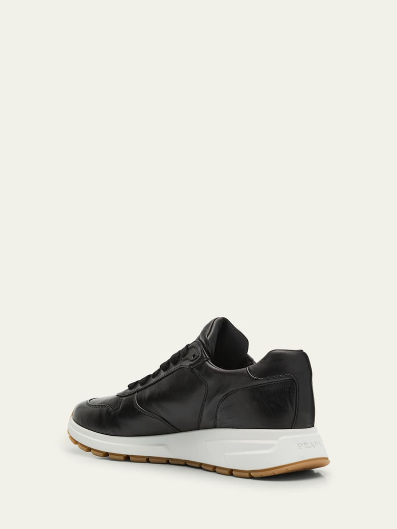 Prada Men's Prax Napa Leather Low-Top Sneakers outlook