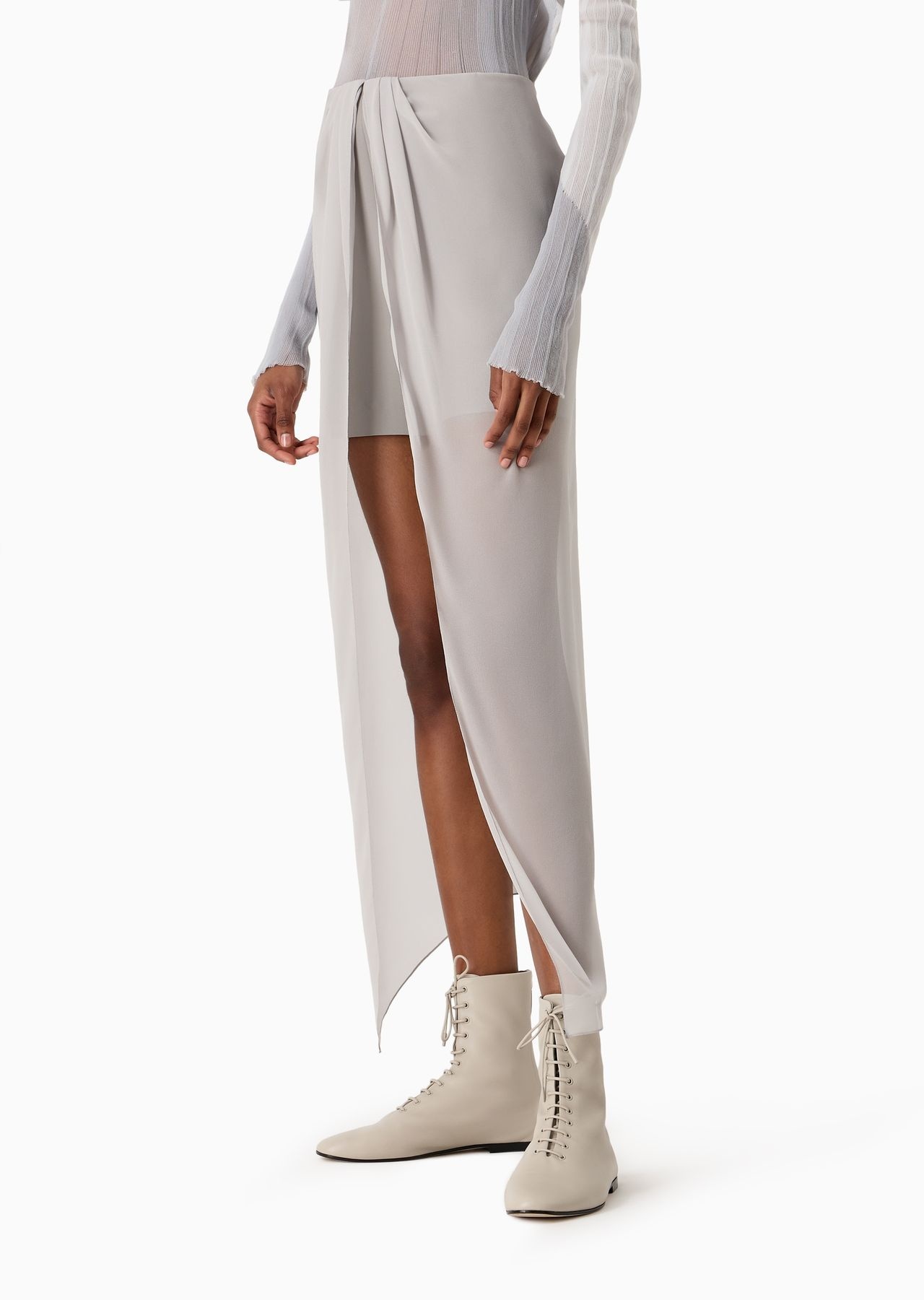 Draped silk shorts - 2