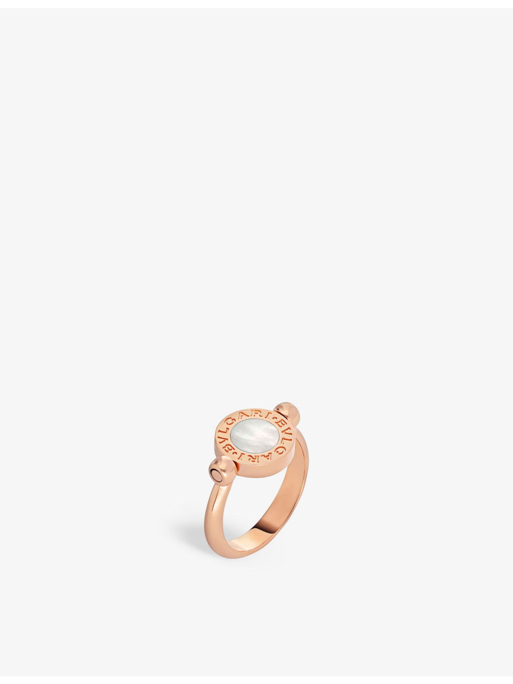 BVLGARI BVLGARI 18ct rose-gold, onyx and mother-of-pearl ring - 5